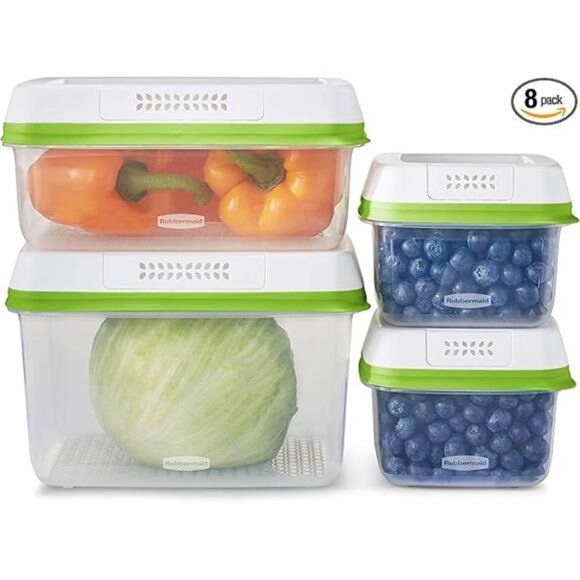 Rubbermaid FreshWorks Produce Saver, Medium and Large Storage Containers, - Picture 7 of 7